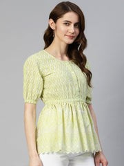 المرأة Chikankari العمل الإمبراطورية الأعلى