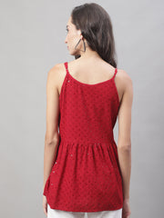 بلوزة Chikankari Sequen Work Empire للسيدات