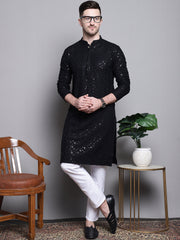 Jompers - Sequin Embroidered Pure Cotton Kurta with Pyjamas