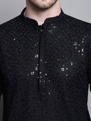 Jompers - Sequin Embroidered Pure Cotton Kurta with Pyjamas