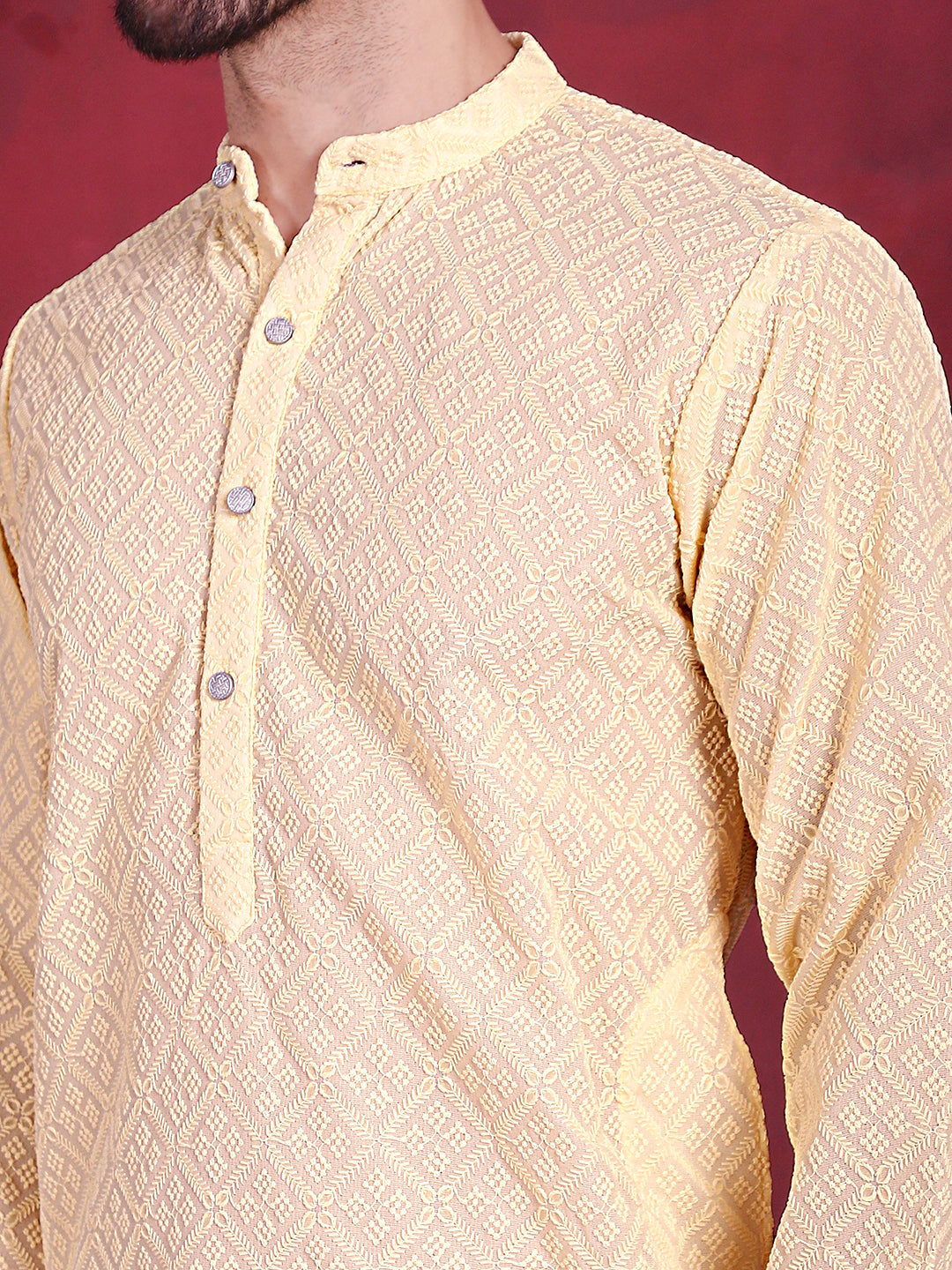 Chikankari Embroidered Kurta With Pyjama
