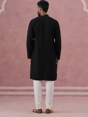 floral embroidered and sequins kurta set