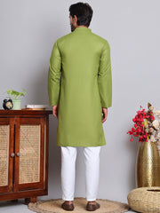 Jompers - Solid Cotton Kurta Set for Men ( JOKP 5144Olive )