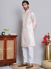 Digital Printed Straight Kurta Set For Men ( JOKP 5148Cream )