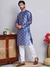 Jompers - Digital Printed Straight Kurta Set For Men ( JOKP 5148Peacock )