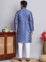Jompers - Digital Printed Straight Kurta Set For Men ( JOKP 5148Peacock )