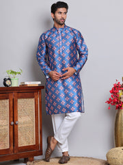 Jompers - Digital Printed Straight Kurta Set For Men ( JOKP 5148Peacock )