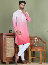 Sequins and Ombre Design Kurta Pyjama Set For Men ( JOKP 5154Coral )