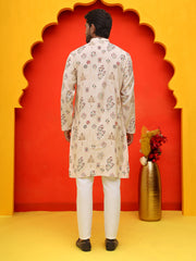 Printed Silk Blend Straight Kurta Set