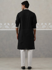 silk blend embroidered kurta pyjama set
