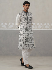 silk blend embroidered kurta pyjama set