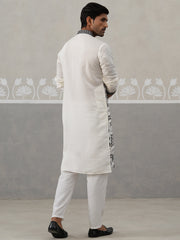 Silk Blend Embroidered Kurta Pyjama Set