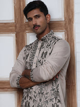 embroidered sequins kurta set for men