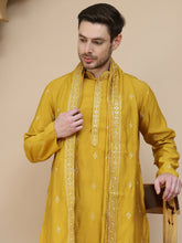 embroidered sequin kurta with dupatta kod
