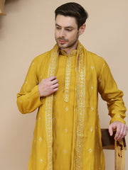 embroidered sequin kurta with dupatta kod