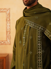 embroidered kurta with dupatta set for men kod