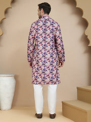 Abstract Printed Kurta Pyjama with Matching Dupatta ( JOKP D 5243 Purple )