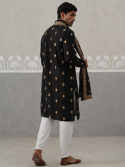 silk blend embroidered kurta pyjama set