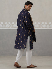 silk blend embroidered kurta pyjama set