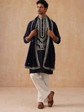 Silk Blend Embroidered Kurta Pyjama Set