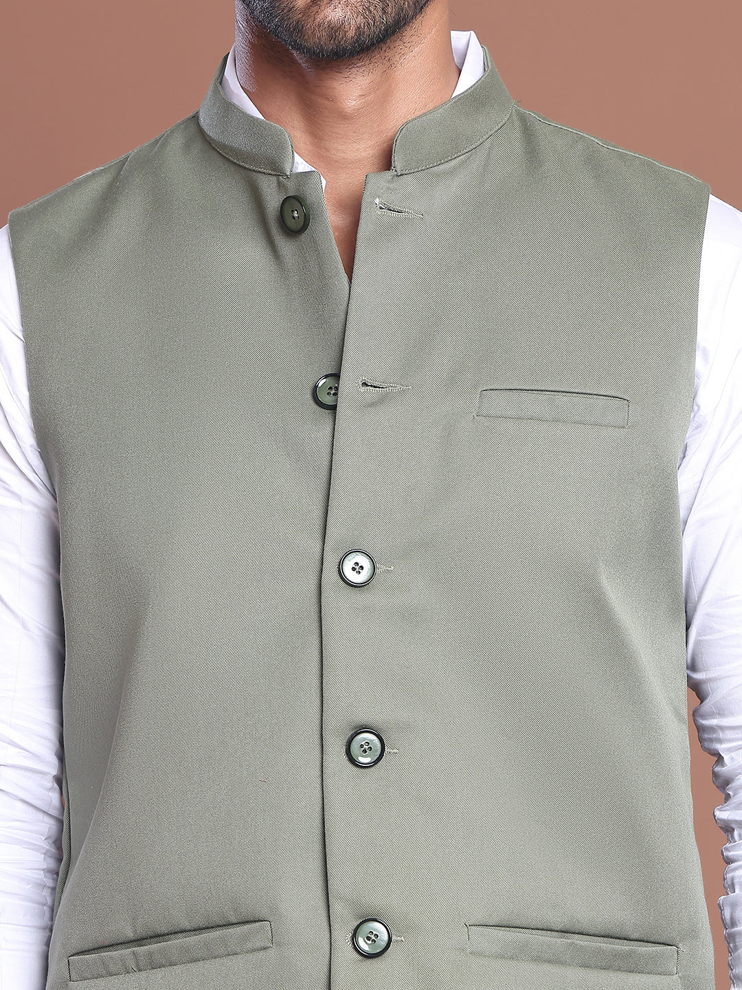 Solid Nehru Jacket For Men