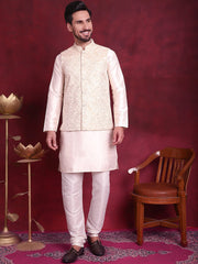 Woven Design Nehru Jacket ( JOWC 4087 Cream )