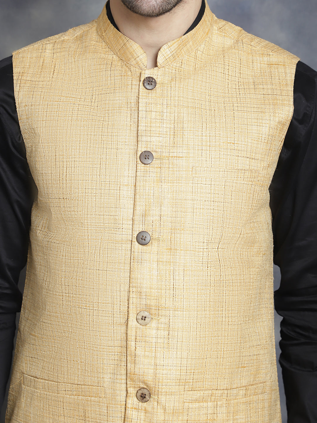 Mens Woven Design Nehru Jacket