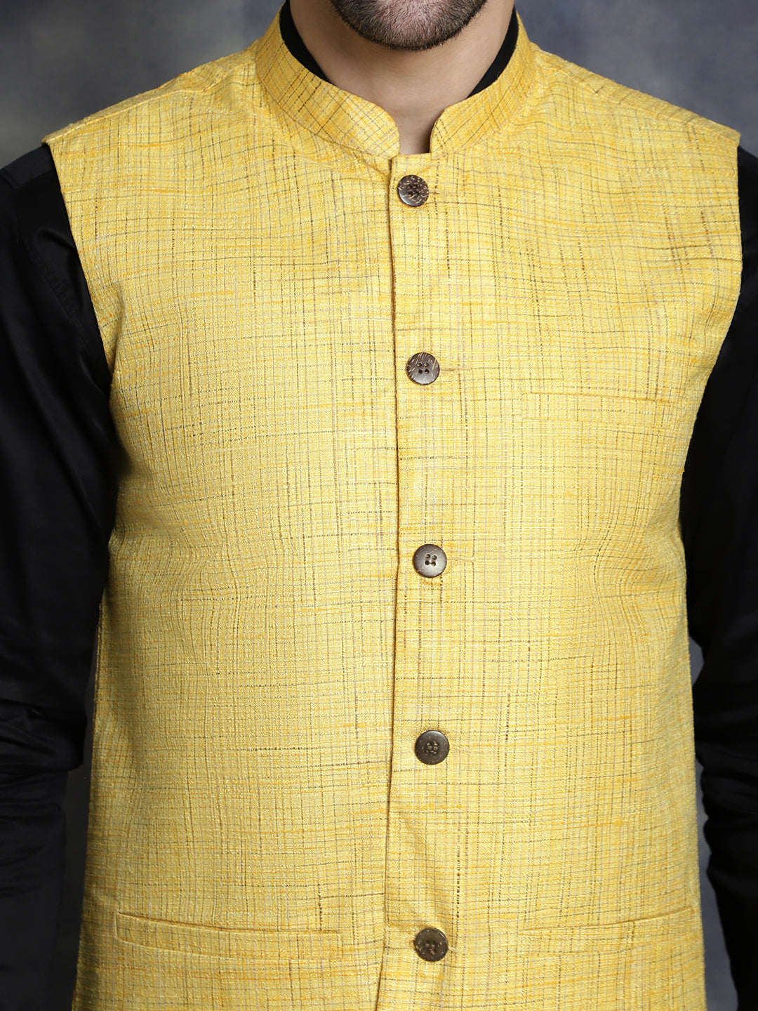 Mens Woven Design Nehru Jacket