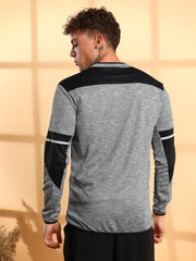 Mens Grey Heathered Activewear Jacket With Contrast Detail