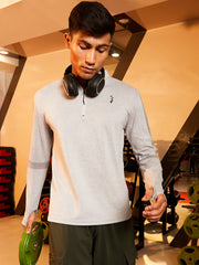 Heathered Self-Design Activewear T-Shirt