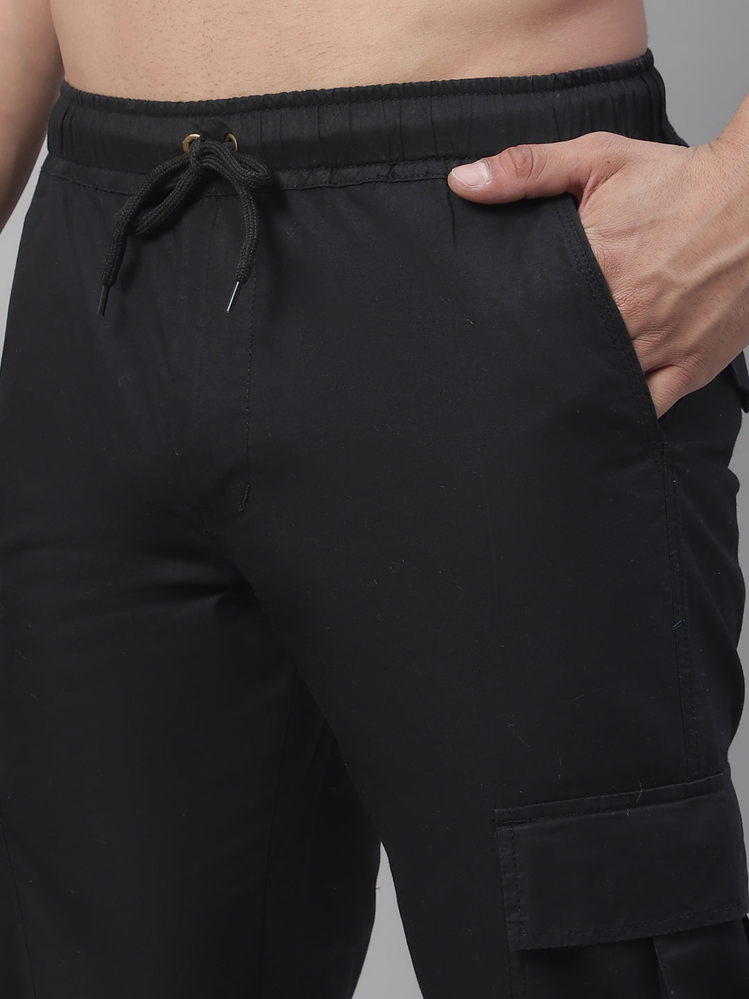 Jainish Mens Cotton Tapered Fit Casual Trouser