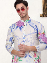 Mens Animal Printed Pure Cotton Straight Kurtas