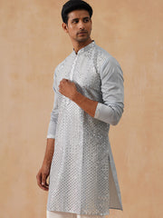 جومبرز - طقم كورتا بيجاما مطرز بتطريز المرايا (KO 5286 رمادي)