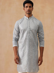 جومبرز - طقم كورتا بيجاما مطرز بتطريز المرايا (KO 5286 رمادي)