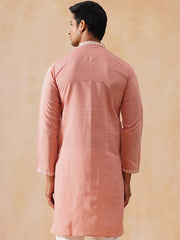 جومبرز - طقم كورتا بيجاما مطرز بتطريز المرايا (KO 5286 وردي)