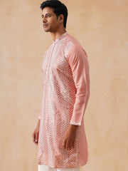 جومبرز - طقم كورتا بيجاما مطرز بتطريز المرايا (KO 5286 وردي)