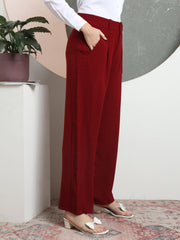 women relaxed flared high rise pleated formal trousers 2