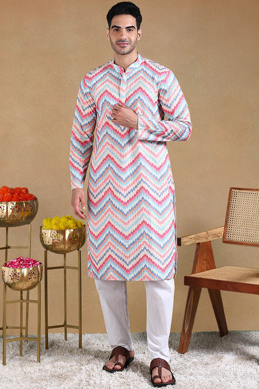 pink-viscose-rayon-chevron-printed-straight-kurta-with-trousers-mkset1008pnk