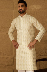 off white cotton solid printed straight kurta with trouser