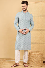 grey viscose rayon solid embroidered straight chikankari kurta
