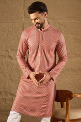 pink viscose rayon solid embroidered straight kurta