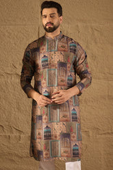 multi viscose rayon ethnic motifs embroidered straight kurta
