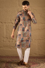 multi viscose rayon ethnic motifs embroidered straight kurta