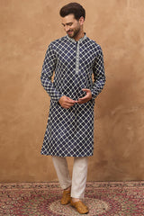 blue viscose rayon shibori embroidered straight kurta