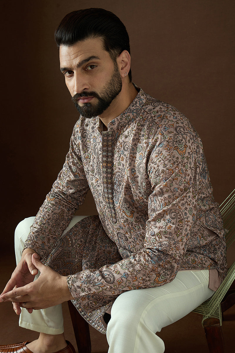 Multi Polyster Solid Embroidered Straight Kurta