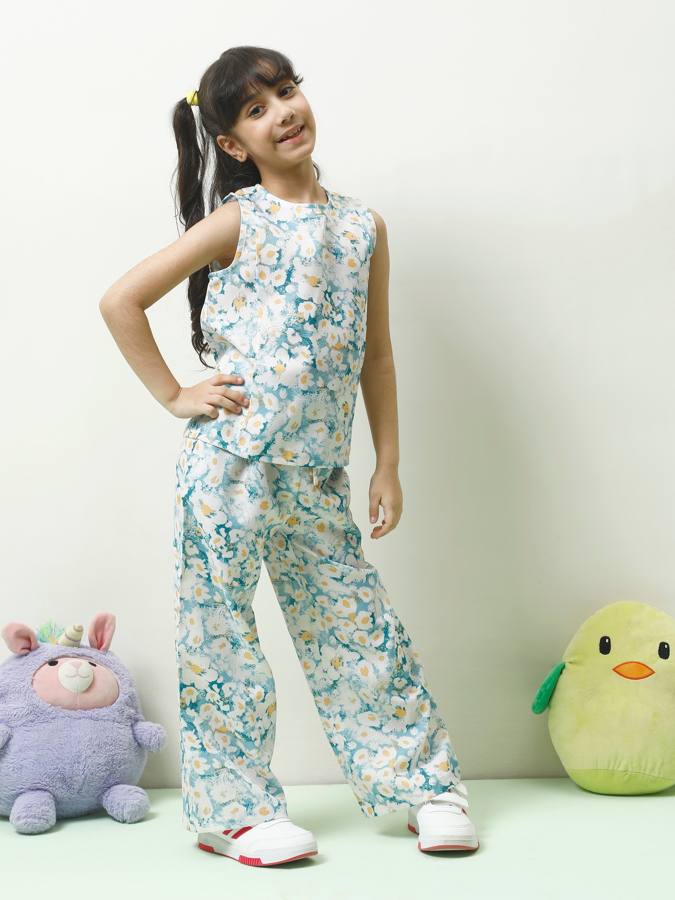 athena green printed linen co ords copy