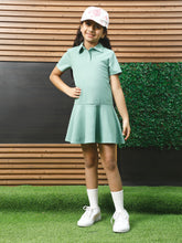 athena green flared dress