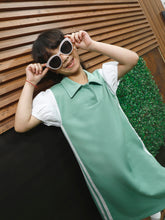 athena girl colourblocked puff sleeve a line dress 2