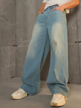Mascln Sassafras - Men Blue Washed Basic Wide Leg Jeans