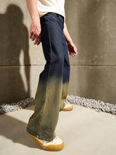 MASCLN SASSAFRAS - Men Blue Ombre Wide Leg Jeans